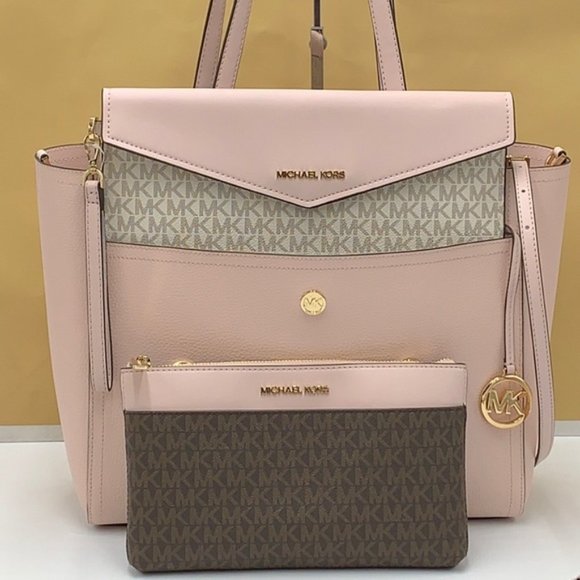 Michael Kors Maisie Large 3 in 1 Tote Powder Blush Multi - Picture 8 of 16